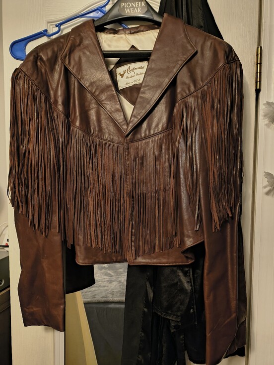 Jackets & Blazers - Vintage-Inspired Brown Leather Fringe Jacket by Continental